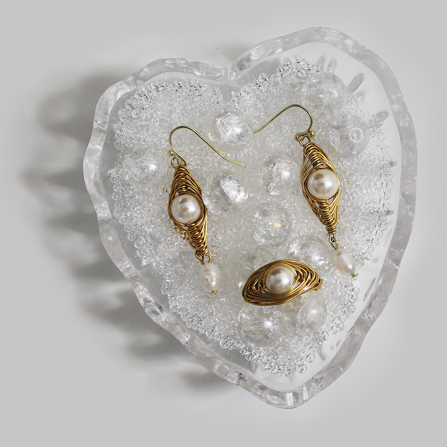Siren's eye ring + earrings set