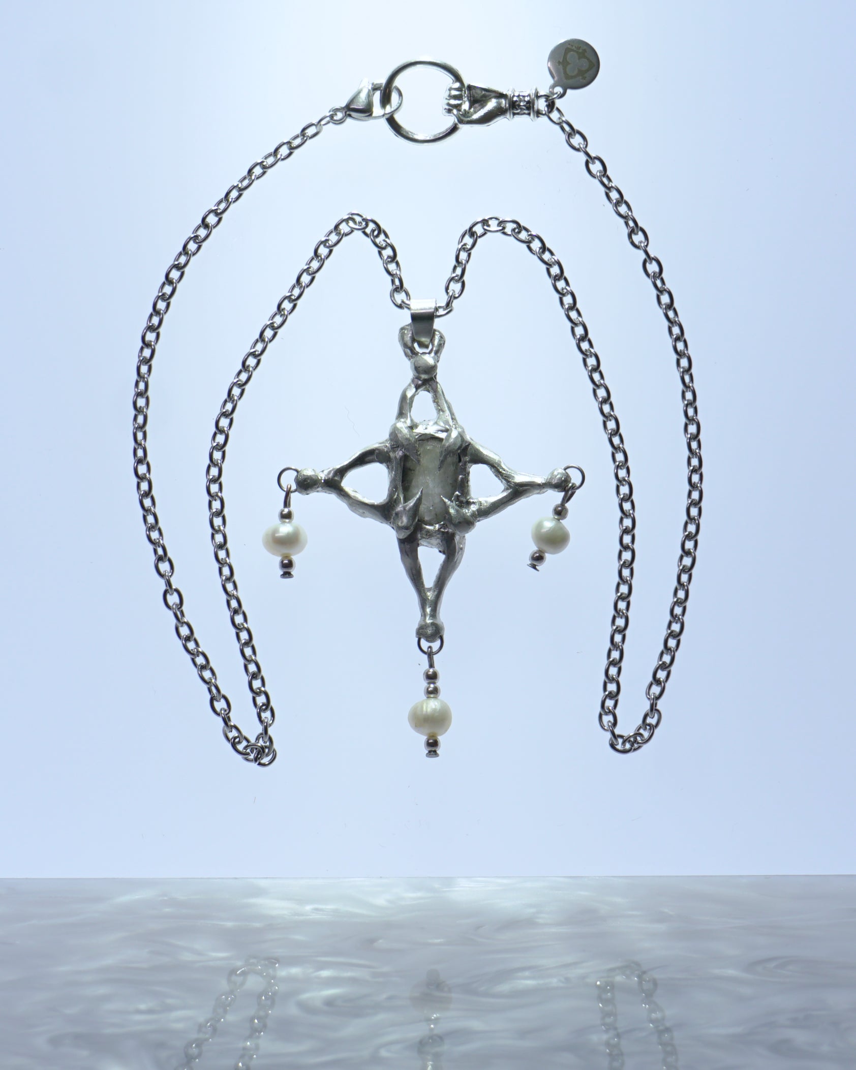 labradorite + pearl star amulet