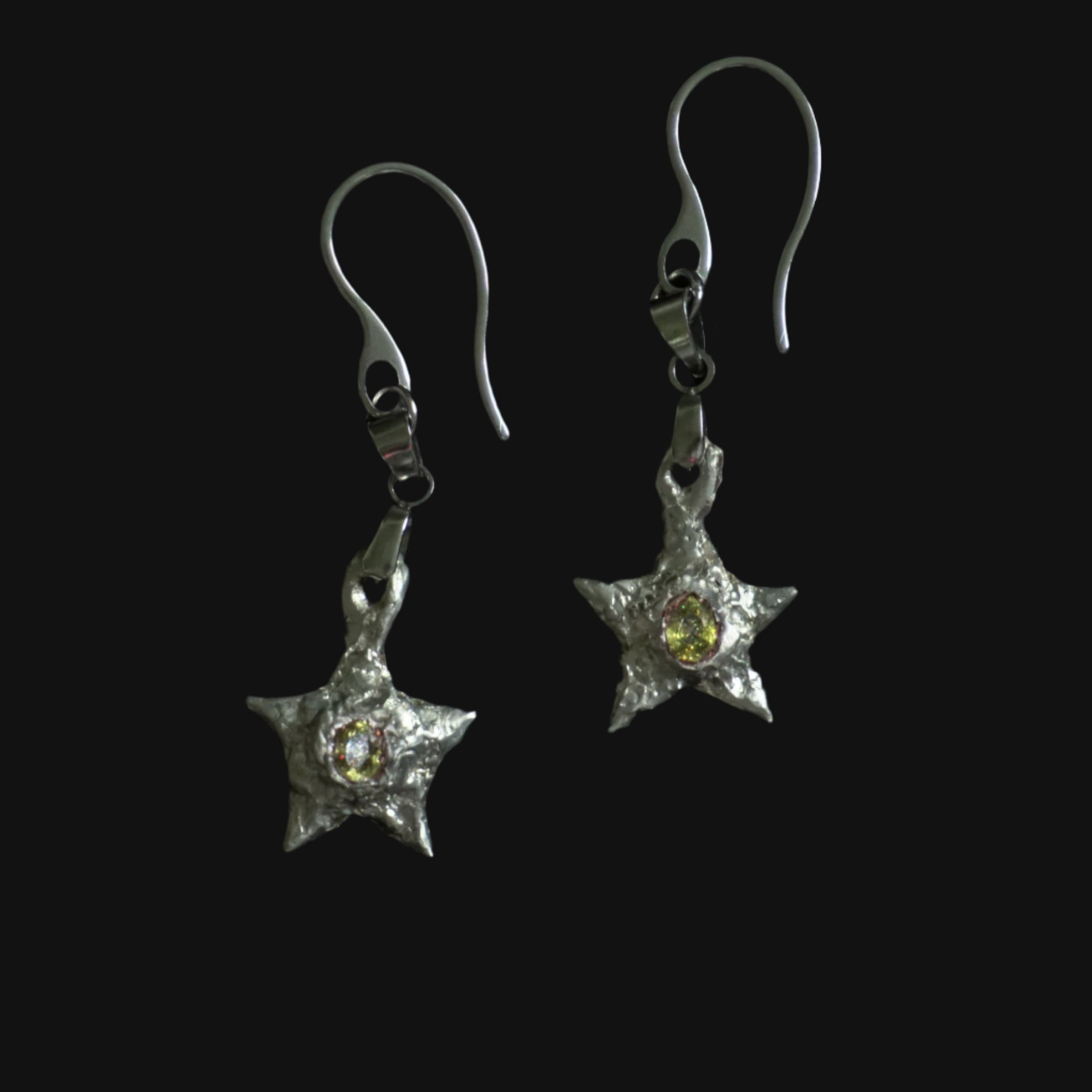 star earrings - sphene