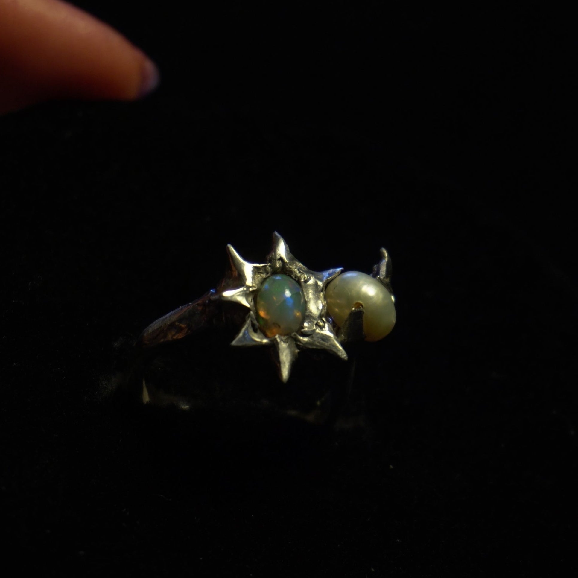 fairy's wrath ring - opal + pearl