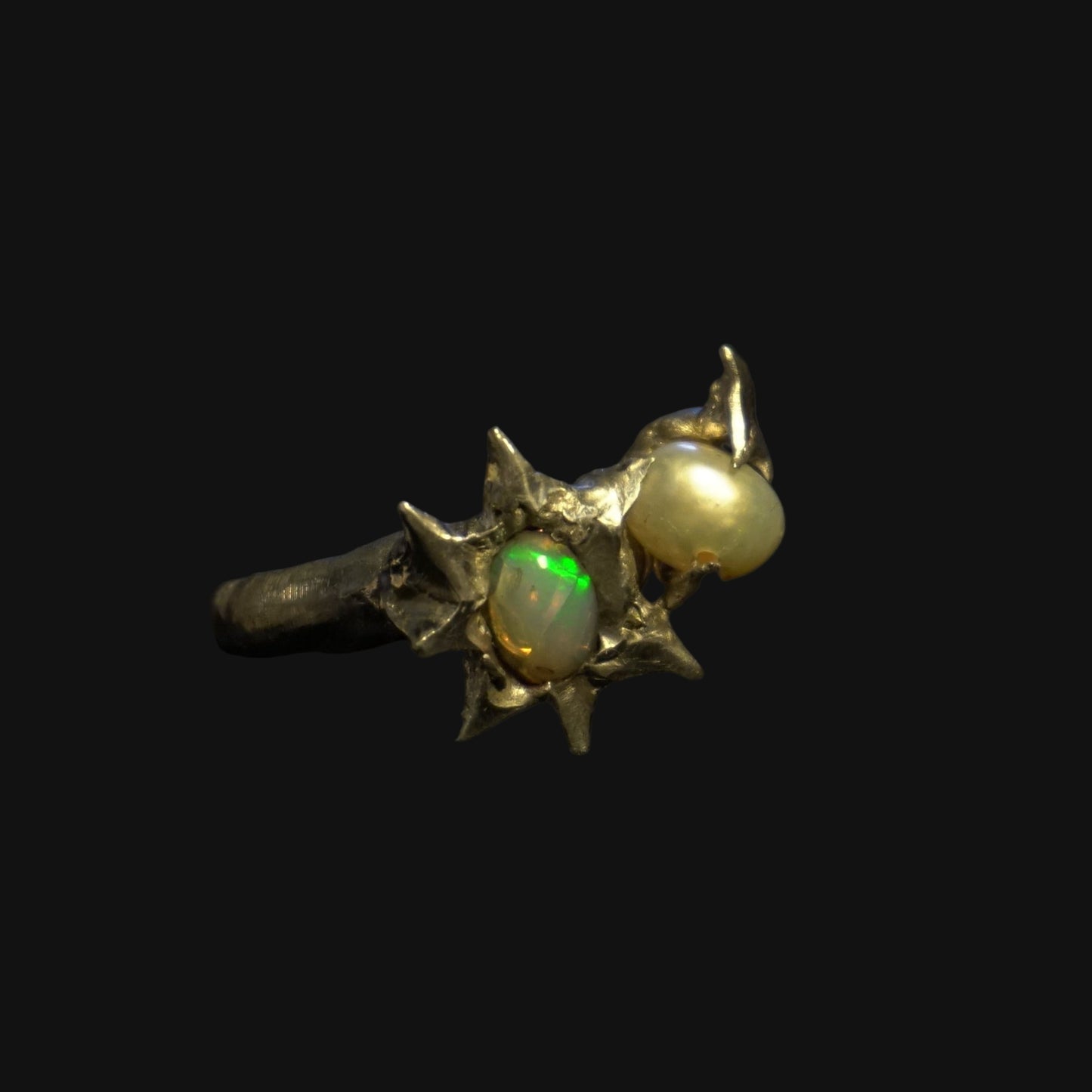 fairy's wrath ring - opal + pearl