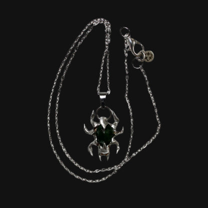 tsavorite beetle necklace