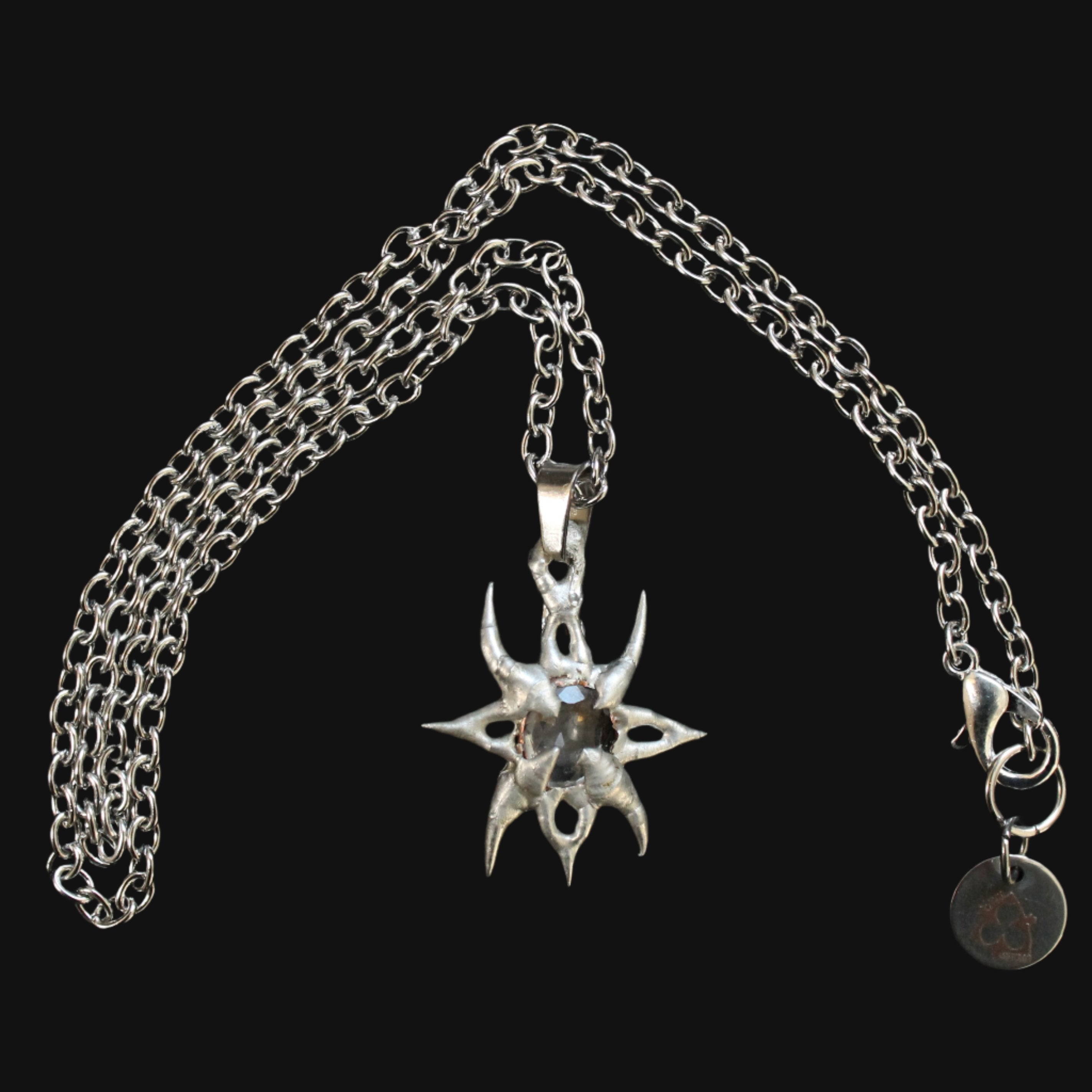 white quartz soldered star amulet necklace