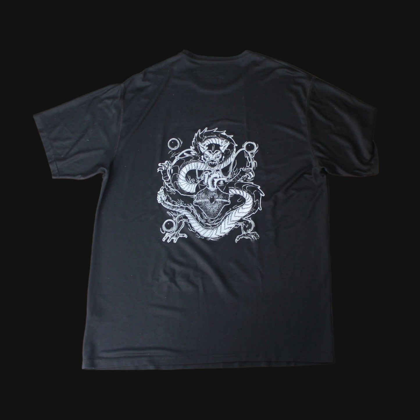 Screenprinted Dragon Back-Print Athletic Tee Ⅵ - 2XL