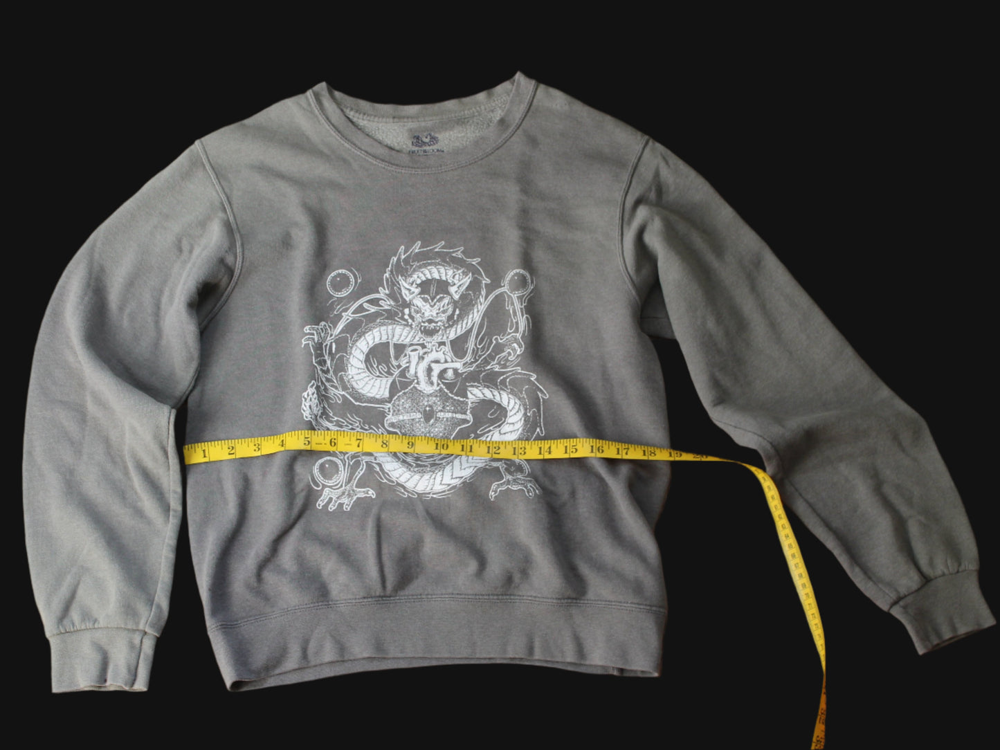 Screenprinted Dragon Crewneck - S