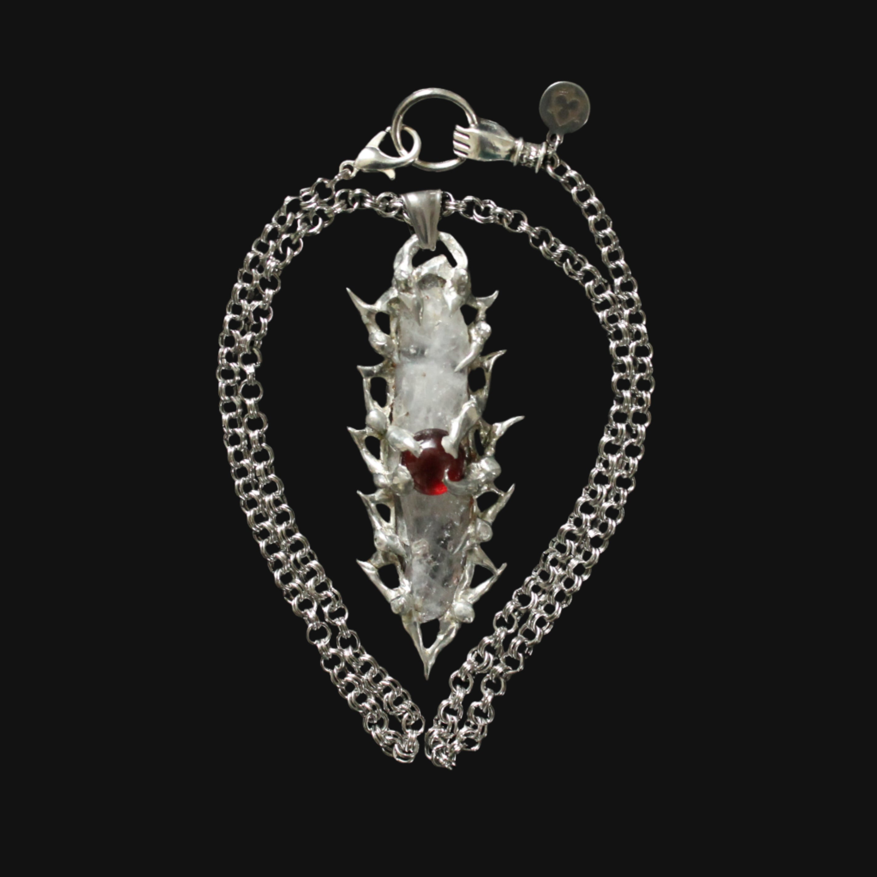 dragonspine necklace Ⅲ - quartz & garnet