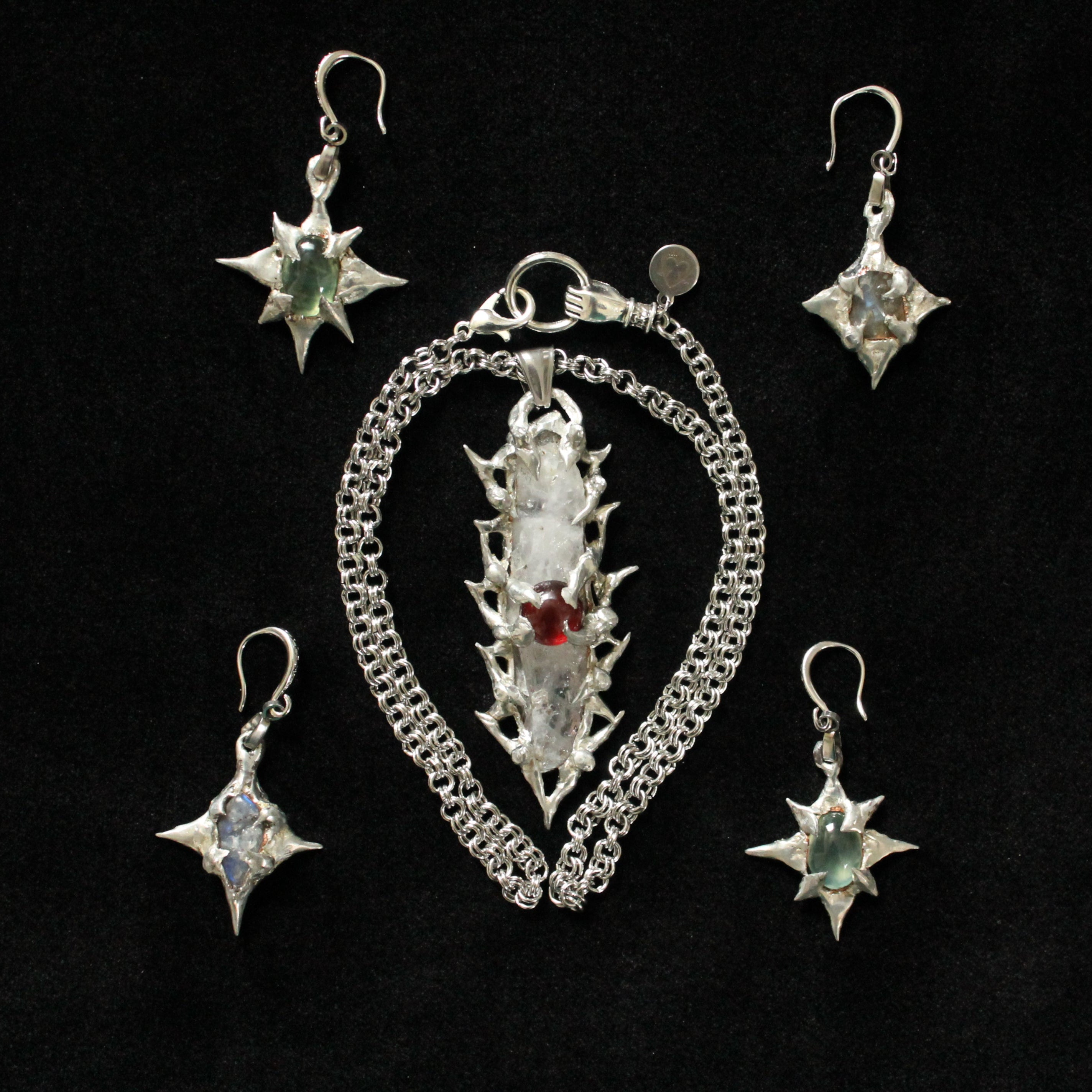 starlet earrings - prehnite