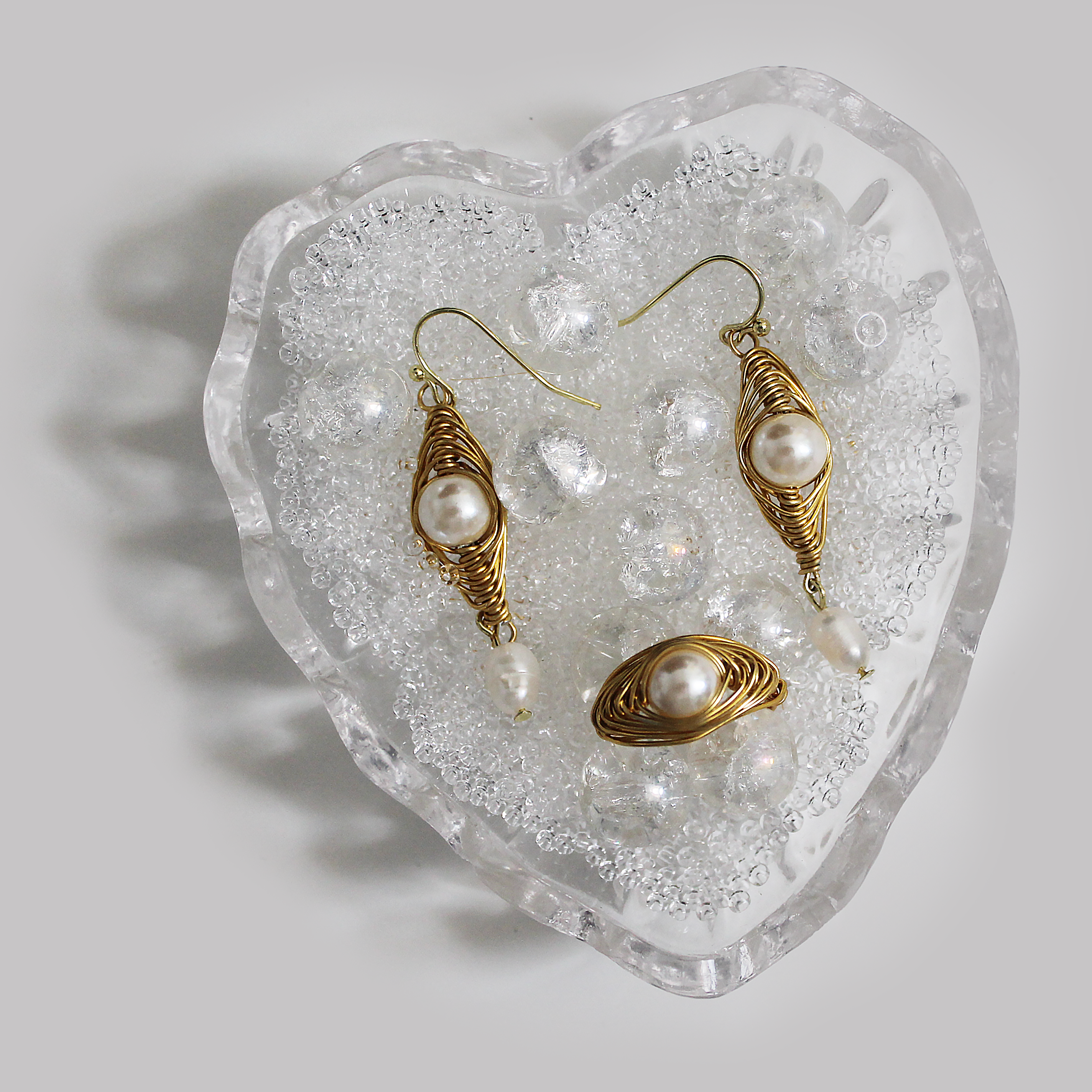 Siren's eye ring + earrings set